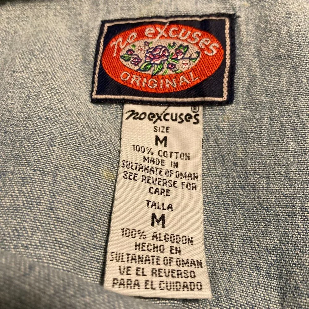 NWOT Vintage No Excuses Original Weathered Denim Sleeveless Dress Size M - Picture 16 of 16